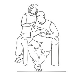 family mom dad newborn