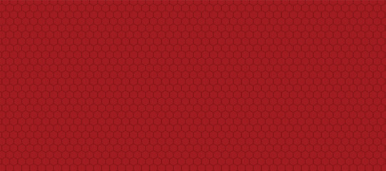 Abstract red vector banner with hexagon grid. Seamless pattern background - obrazy, fototapety, plakaty