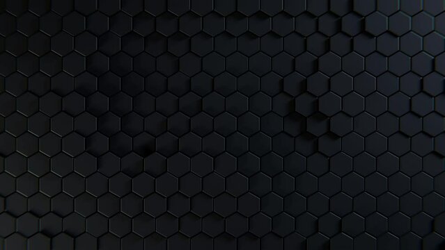 Abstract 3D Metalic Hexagons Background Looping Animation