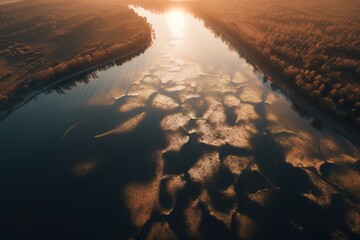 sunrise over the river