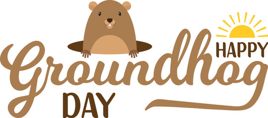 Happy Groundhog Day SVG T-shirt, Spring Sign T-Shirt, Groundhog Vector, Groundhog Saying, Groundhog Quotes, Woodchuck Shirt, Phil, Punxsutawney, Cut File For Cricut And Silhouette