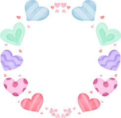 watercolor of heart frame hand drawn illustration isolated on white or transparent background 
