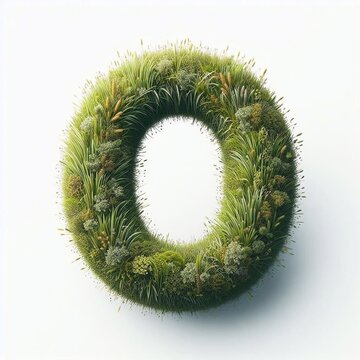 Grass symbol O. AI generated illustration