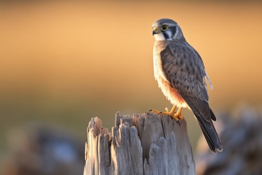 backlit merlin against the setting sun