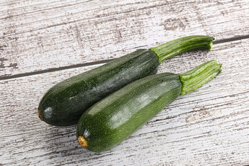 Sliced raw young green zucchini