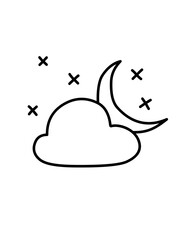 Set of line icons related to cloud computing, cloud services, server, cyber security, digital transformation. Outline icon collection. Editable stroke. Vector illustration