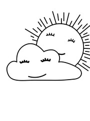 Set of line icons related to cloud computing, cloud services, server, cyber security, digital transformation. Outline icon collection. Editable stroke. Vector illustration