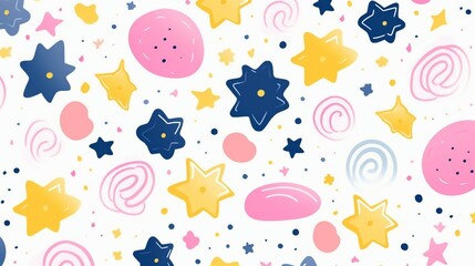 Captivating Seamless Pattern of Stars, Comets, and Constellations in Cosmic Harmony – Ideal for Astronomical and Creative Projects.