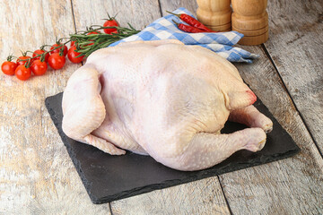 Whole raw chicken for cooking