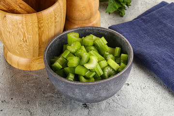 Vegan cuisine - Sliced celery stem