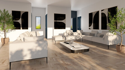 3d, architecture, background, bright, chair, clean, comfortable, construction, contemporary, dining room, cushion, decoration, design, digitally generated image, empty, floor, furniture, home, house, 