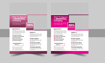 Corporate business flyer template design set with different color. marketing, business proposal, promotion
, advertise, publication, cover page. new digital marketing flyer set.