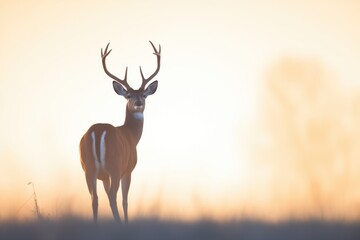 silhouette of springbok against sunrise