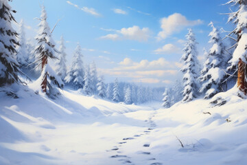 Winter Wonderland: Path Through the Pines