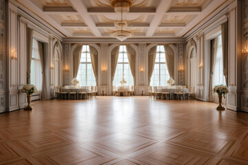 Fototapeta na wymiar Luxurious Wedding Hall Preparations