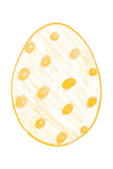 Drawing yellow Easter eggs isolated on transparent background.