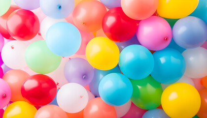 Fototapeta na wymiar many colorful vivid balloons like holiday birthday background