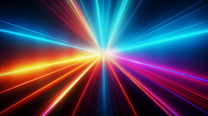 Fototapeta na wymiar multicolor spectrum background. bright neon rays and colorful glowing lines