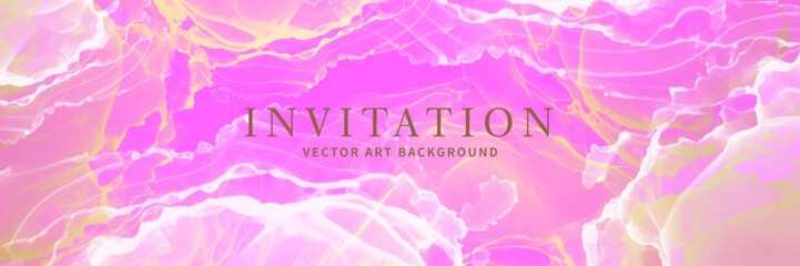 Premium wedding cover design with gold and white splashes on pink background. Luxury background cover design, invitation, poster, flyer, wedding card, luxe invite, business banner, prestigious voucher