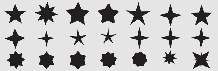Star burst sticker vector set. Stars collection. Star icons. Starburst flower sale badge. Star blank label, stickers emblem. Shine symbol illustration. Sun ray frames, quality signs, sale icon