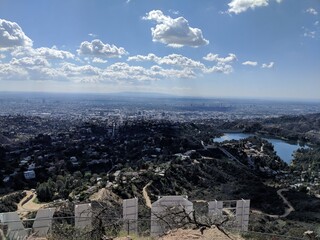 Hollywood sign from behind