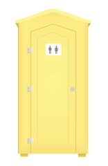 Yellow mobile toilette. vector illustration