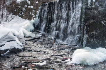 burr pond state park winter waterfall