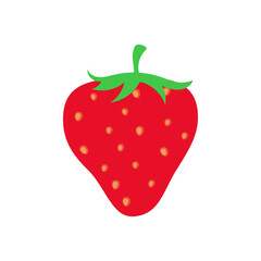 Strawberry fruit vector. Cartoon bright natural strawberrys isolated on white. Vector illustration of fresh farm organic berry used for magazine, book, poster, menu cover, web pages.