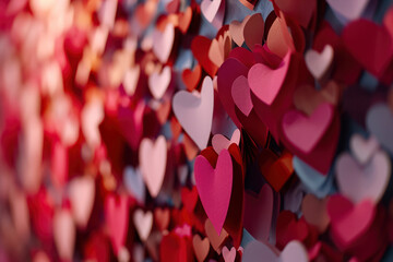 paper hearts valentine's day - 3D romantic card
