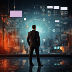 professional person with screen