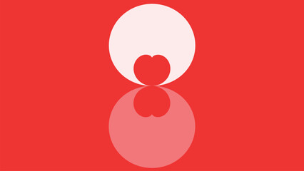 Obraz premium Abstarct simple minimalist love symbol red color background.