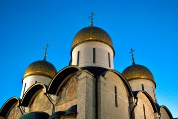 Architecture of Moscow Kremlin. Color photo.
