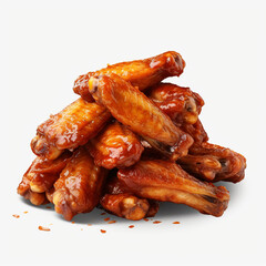 a stack of chicken wings with transparent background created with Generative Ai