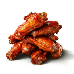 a stack of chicken wings with transparent background created with Generative Ai - obrazy, fototapety, plakaty