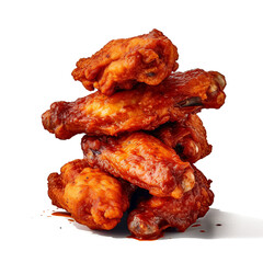 a stack of chicken wings with transparent background created with Generative Ai