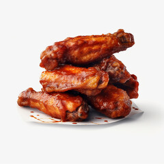 a stack of chicken wings with transparent background created with Generative Ai