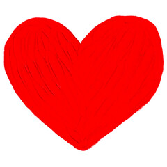 Hand drawn illustration of a red heart.
