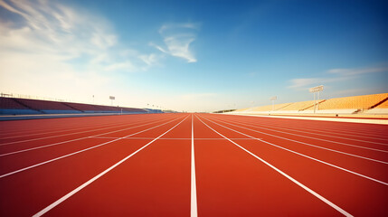 Running track with smooth surface ready for runners