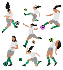 Free vector flat football players illustration design collection