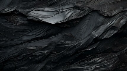 Close-up of Abstract Rough Black Art Painting - AI Generated

