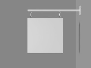White Blank Signage 3D Isolated Mockup Rendered