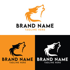 Wolf logo design template