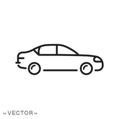 Fototapeta na wymiar car icon, isolated on white background, editable stroke eps 10 vector illustration