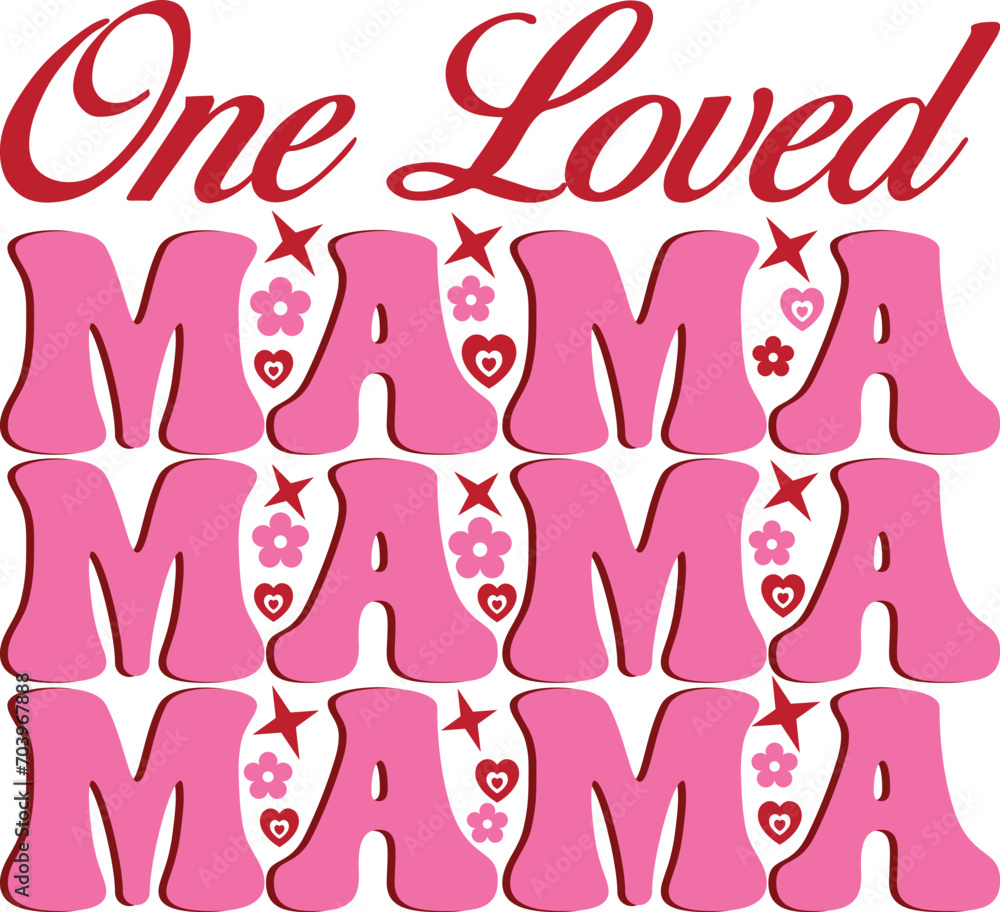 Wall mural cupid's favorite mama, illustration t shirt design