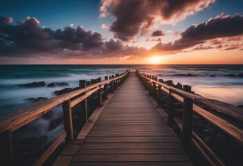 Fototapeta na wymiar sunset at the pier