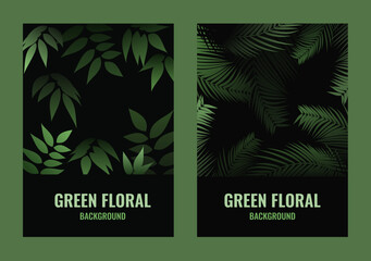 Green floral design for your banner, card, cover, background, flyer, brochure template and more