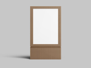 Modern billboard wood Isolated mockup realistic