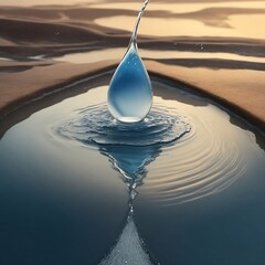 View of drop in water to celebrate World water day generate by Ai