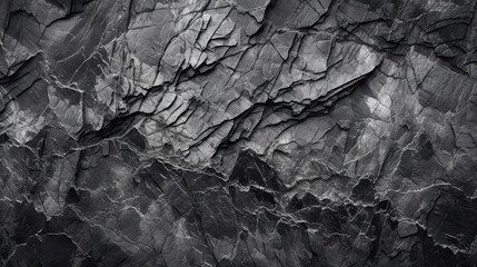 Black white grunge background. dark grey stone Rock texture with cracks background