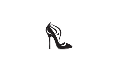 Women shoe high heels beauty logo design icon vector white background - obrazy, fototapety, plakaty